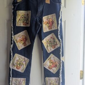 Wrangler Women's Boot Cut Jeans with Floral Patches